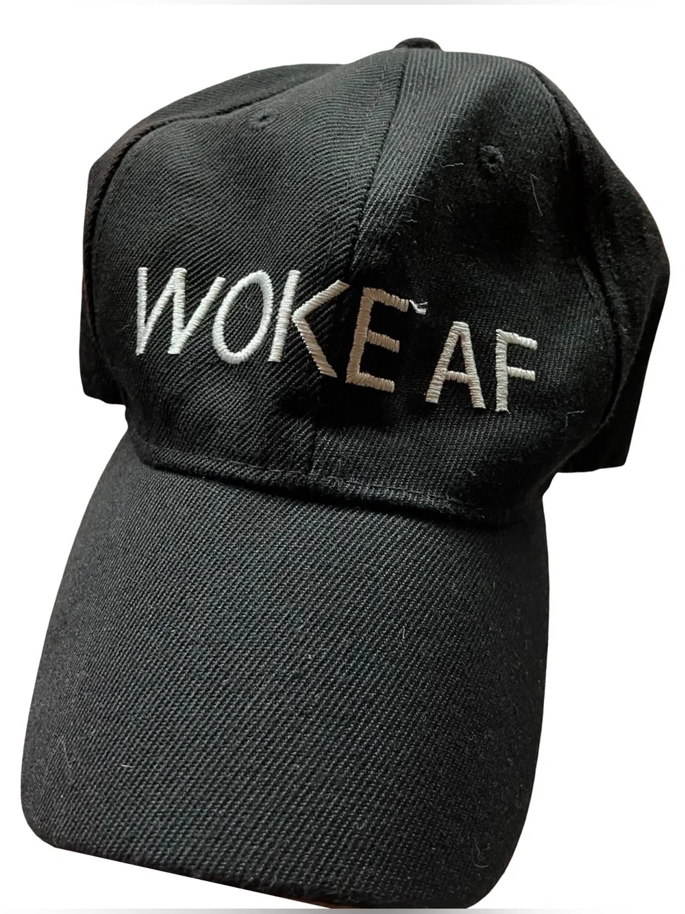 WOKE AF Embroidered Baseball Cap - Black